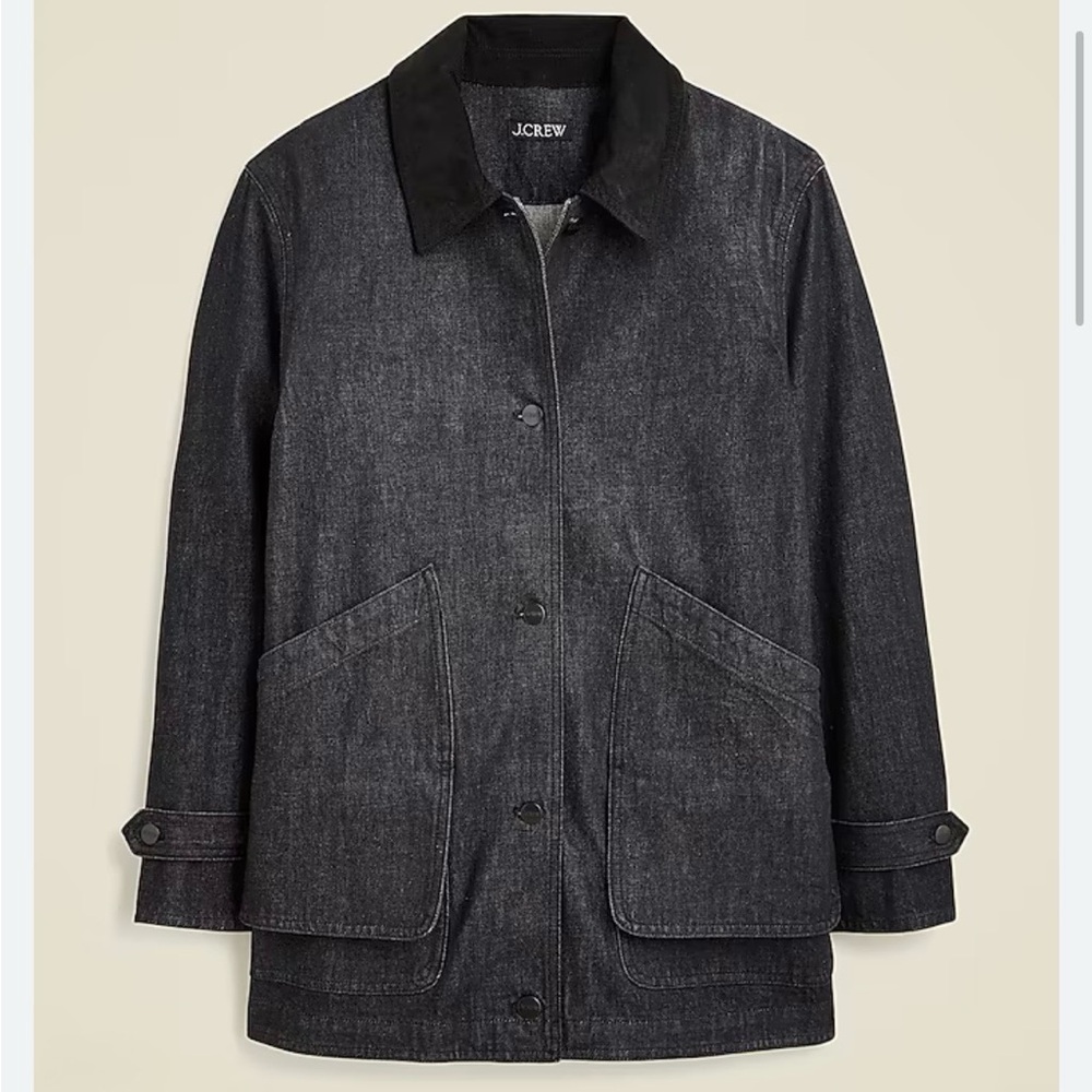 J. Crew Women's Black Denim Barn Jacket in Washed Black